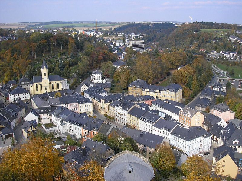Blick &uuml;ber die Altstadt von Bad Lobenstein (Th&uuml;ringen).